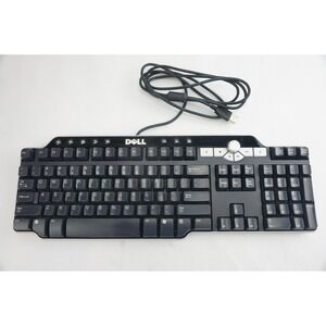 Dell SK-8135 Multimedia Keyboard USB Wired Black Silver Volume Knob Good